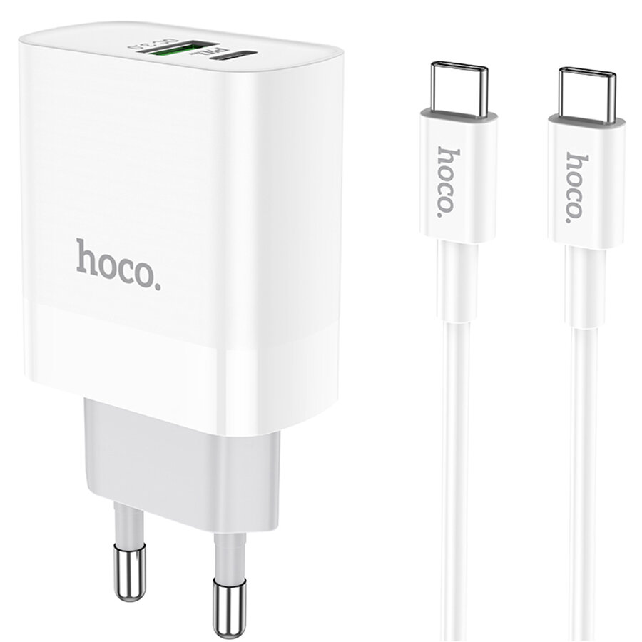 Сетевое зарядное устройство Hoco C80A PD20W Type-C to Type-C белый Сетевое зарядное устройство Hoco C80A PD20W Type-C to Type-C белый