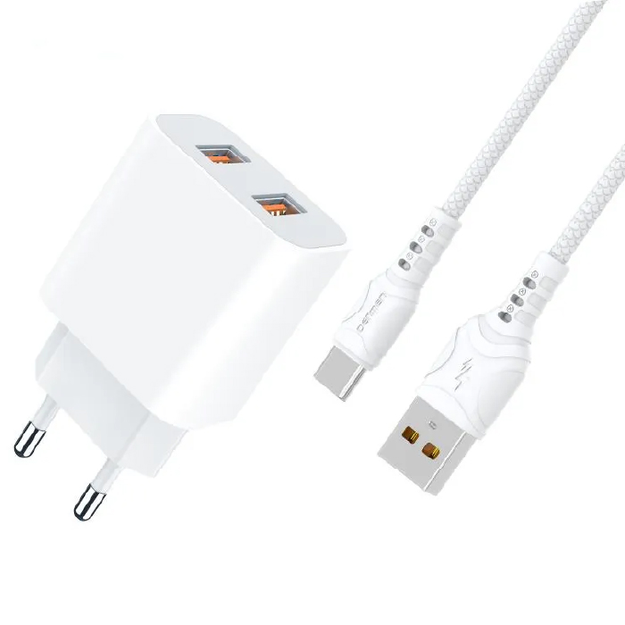 Сетевое зарядное устройство Denmen QC 3.0 + USB Сетевое зарядное устройство Denmen QC 3.0 + USB