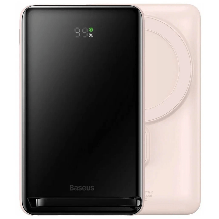 Внешний аккумулятор Baseus Magnetic Bracket Wireless Fast Charge Power Bank 10000mAh 20W Pink (With Baseus Xiaobai series fast charging Cable Type-C to TypeC 60W(20V/3A) 50 cm, white) Внешний аккумулятор Baseus Magnetic Bracket Wireless Fast Charge Power Bank 10000mAh 20W Pink (With Baseus Xiaobai series fast charging Cable Type-C to TypeC 60W(20V/3A) 50 cm, white)