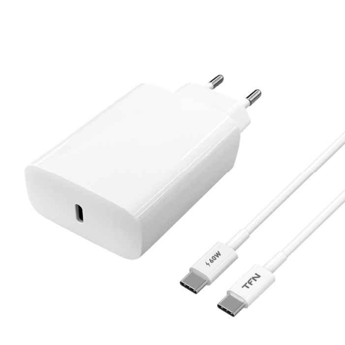 Сетевое зарядное устройство TFN QC+PD, без кабеля, общая мощность 30Вт, белый Сетевое зарядное устройство TFN QC+PD, без кабеля, общая мощность 30Вт, белый