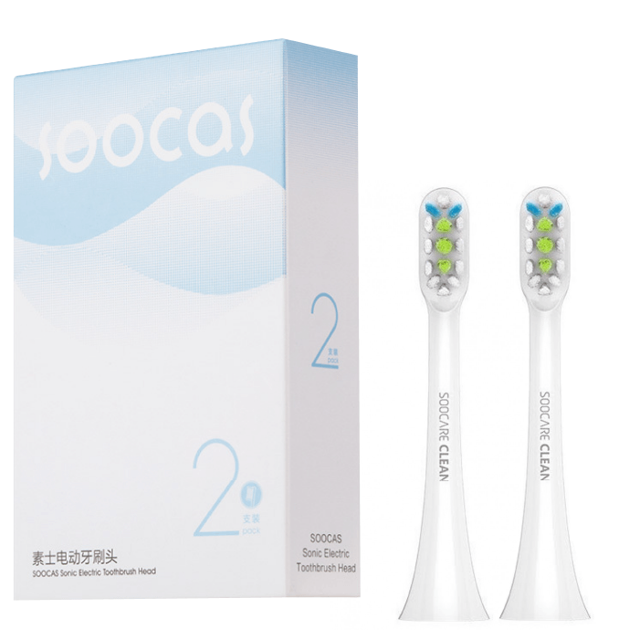 Сменные насадки для зубной щетки Xiaomi Soocas X3 White (2шт) Сменные насадки для зубной щетки Xiaomi Soocas X3 White (2шт)
