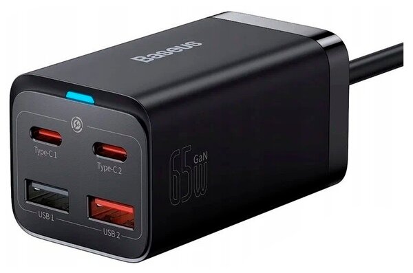 Сетевое зарядное устройство Baseus GaN 3 Pro Fast Charger 65W 2 USB-A + 2 USB-C Сетевое зарядное устройство Baseus GaN 3 Pro Fast Charger 65W 2 USB-A + 2 USB-C
