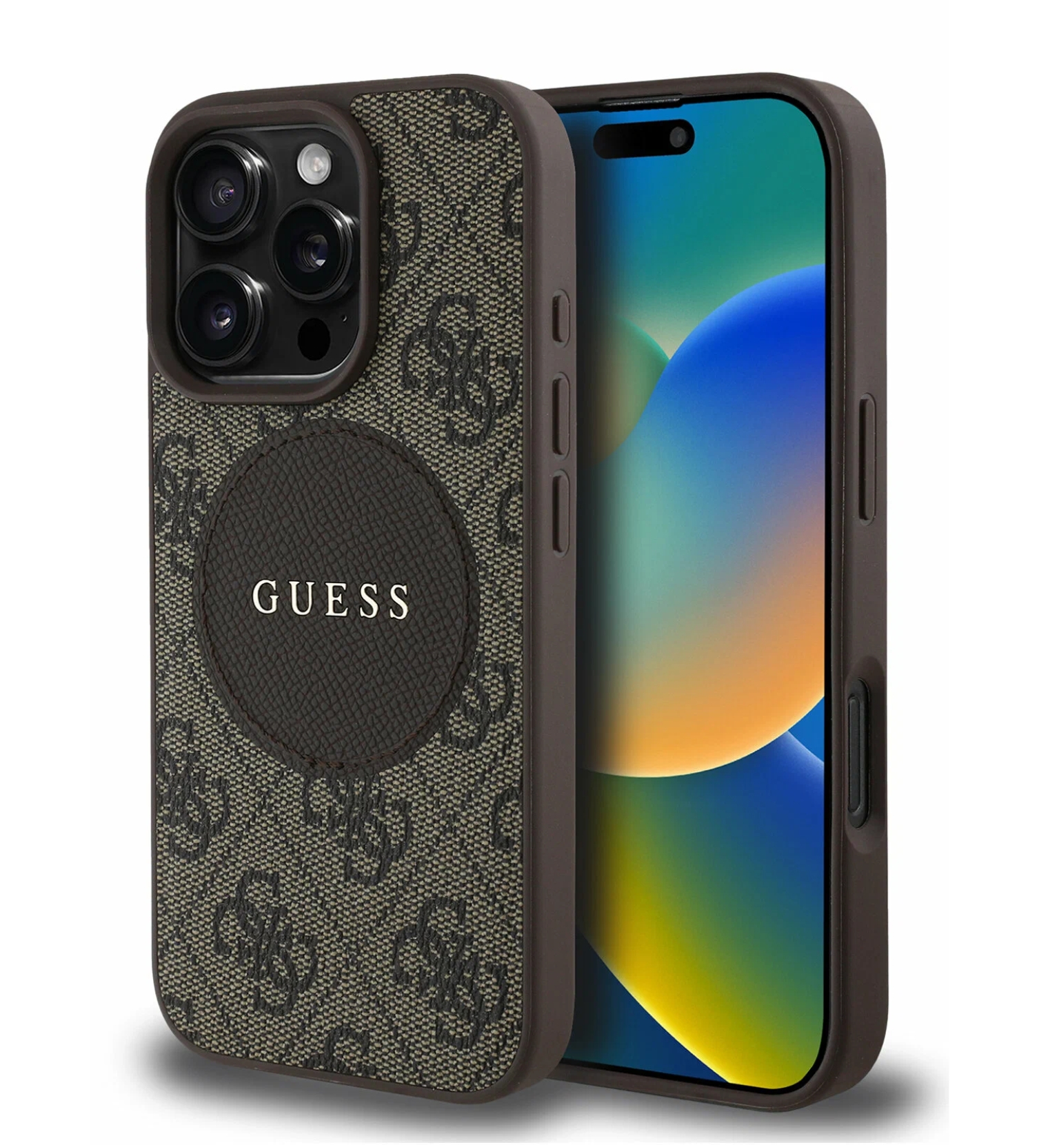 Чехол Guess PU 4G with Round Patch Metal logo Hard Brown (MagSafe) для iPhone 16 Pro Max Чехол Guess PU 4G with Round Patch Metal logo Hard Brown (MagSafe) для iPhone 16 Pro Max