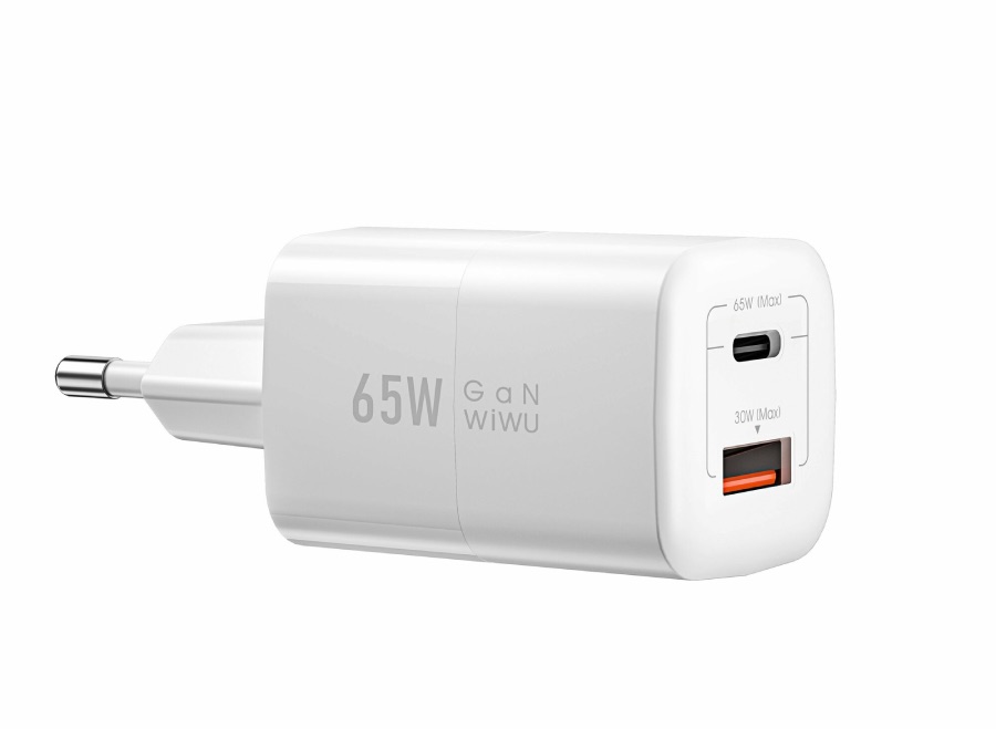 Сетевое зарядное устройство WiWU U012 USB-C\USB-A 65W белый Сетевое зарядное устройство WiWU U012 USB-C\USB-A 65W белый
