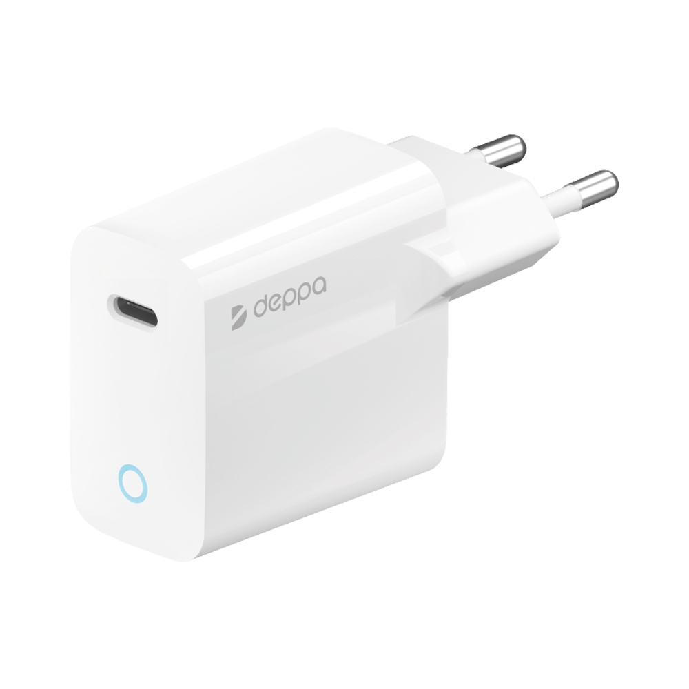 Сетевое зарядное устройство Deppa USB Type-C, Power Delivery, 20W, белый Сетевое зарядное устройство Deppa USB Type-C, Power Delivery, 20W, белый