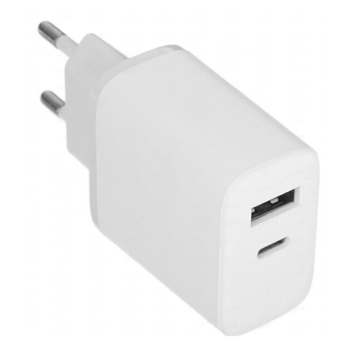 Сетевое зарядное устройство Axxa USB A + USB-C, PD, QC 3.0, 20W, белый Сетевое зарядное устройство Axxa USB A + USB-C, PD, QC 3.0, 20W, белый