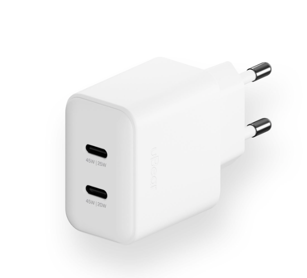Сетевое зарядное устройство uBear Wall charger Motion 45W (2 ports USB-C) Белый Сетевое зарядное устройство uBear Wall charger Motion 45W (2 ports USB-C) Белый