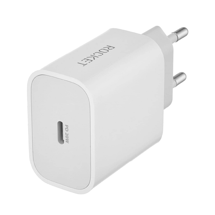 Сетевое зарядное устройство Rocket Space Combo USB-C + кабель Lightning, белый, 20W Сетевое зарядное устройство Rocket Space Combo USB-C + кабель Lightning, белый, 20W
