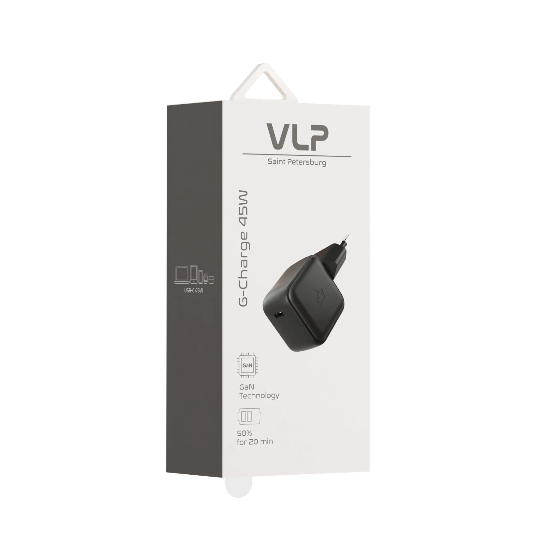 Сетевое зарядное устройство "vlp" G-Charge 45W USB-C, PD, QC, черный Сетевое зарядное устройство "vlp" G-Charge 45W USB-C, PD, QC, черный