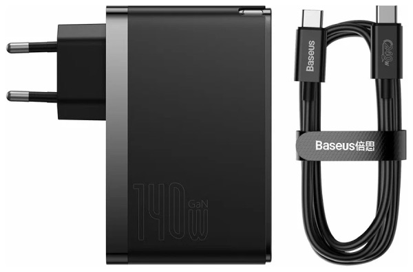 Сетевое зарядное устройство Baseus GaN 5 Pro Fast Charger 3 USB-C<USB-C<USB-A + кабель Type-C to Type-C 140W Сетевое зарядное устройство Baseus GaN 5 Pro Fast Charger 3 USB-C<USB-C<USB-A + кабель Type-C to Type-C 140W