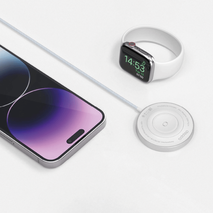 Беспроводное зарядное устройство Deppa QI Fast Charge 18W 2в1, белый Беспроводное зарядное устройство Deppa QI Fast Charge 18W 2в1, белый