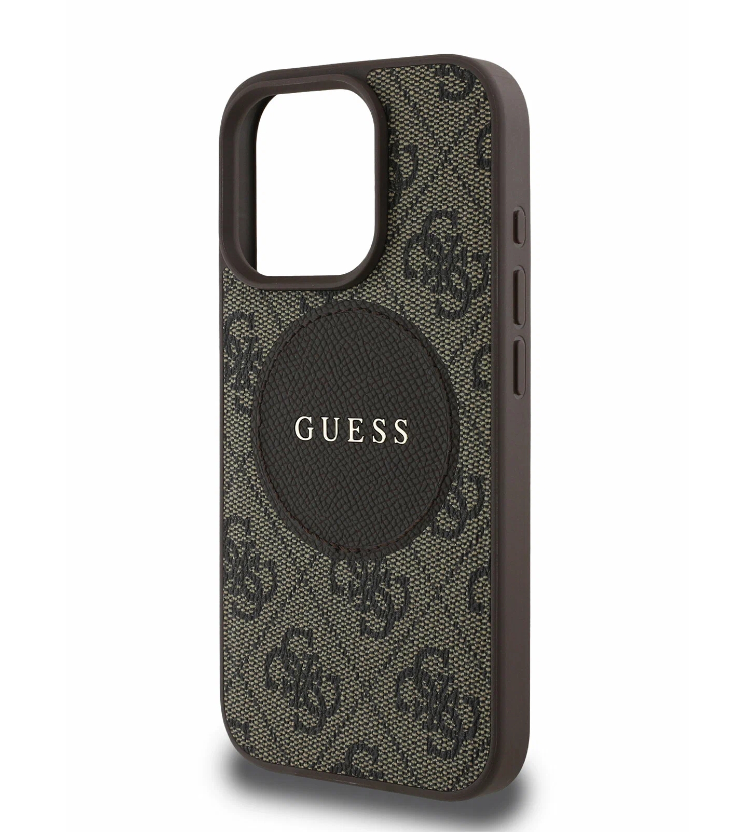 Чехол Guess PU 4G with Round Patch Metal logo Hard Brown (MagSafe) для iPhone 16 Pro Max Чехол Guess PU 4G with Round Patch Metal logo Hard Brown (MagSafe) для iPhone 16 Pro Max