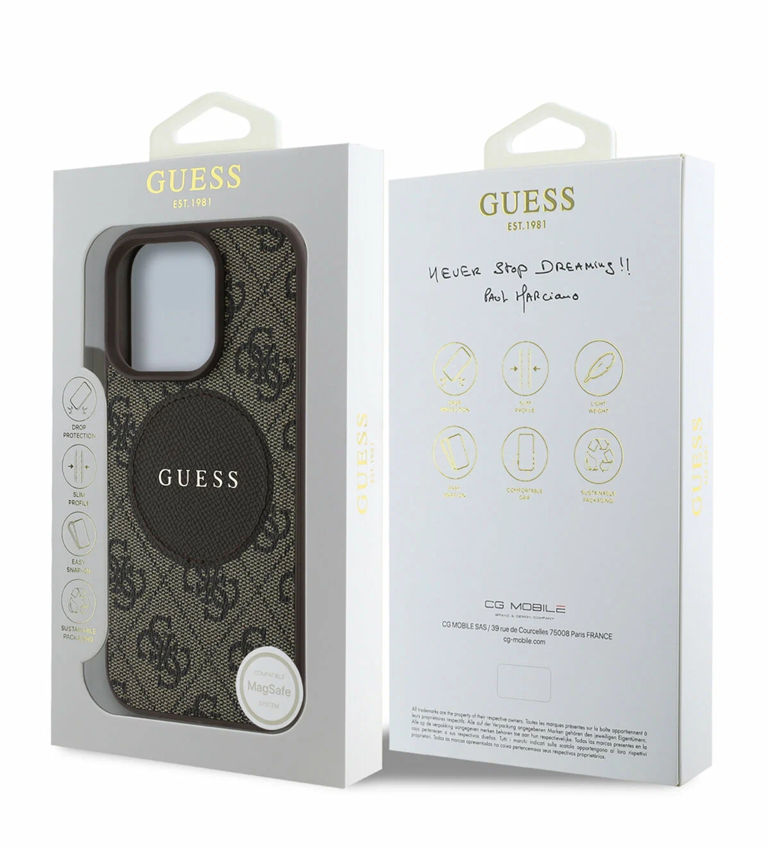 Чехол Guess PU 4G with Round Patch Metal logo Hard Brown (MagSafe) для iPhone 16 Pro Чехол Guess PU 4G with Round Patch Metal logo Hard Brown (MagSafe) для iPhone 16 Pro