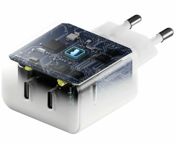 Сетевое зарядное устройство uBear Wall charger Bridge 45W, 2 ports (2 Ports USB-C) , 45W, белый Сетевое зарядное устройство uBear Wall charger Bridge 45W, 2 ports (2 Ports USB-C) , 45W, белый