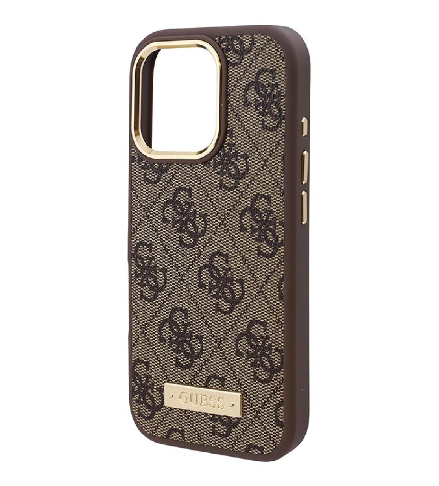 Чехол Guess PU 4G Plate metal logo Hard Brown (MagSafe) для iPhone 16 Pro Чехол Guess PU 4G Plate metal logo Hard Brown (MagSafe) для iPhone 16 Pro