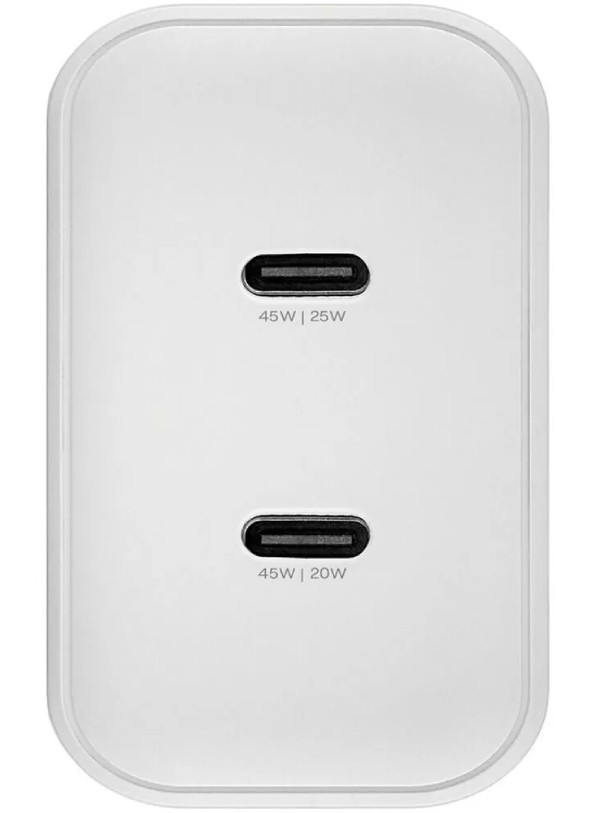 Сетевое зарядное устройство uBear Motion 45W (2 ports USB-C) Wall charger, белый Сетевое зарядное устройство uBear Motion 45W (2 ports USB-C) Wall charger, белый