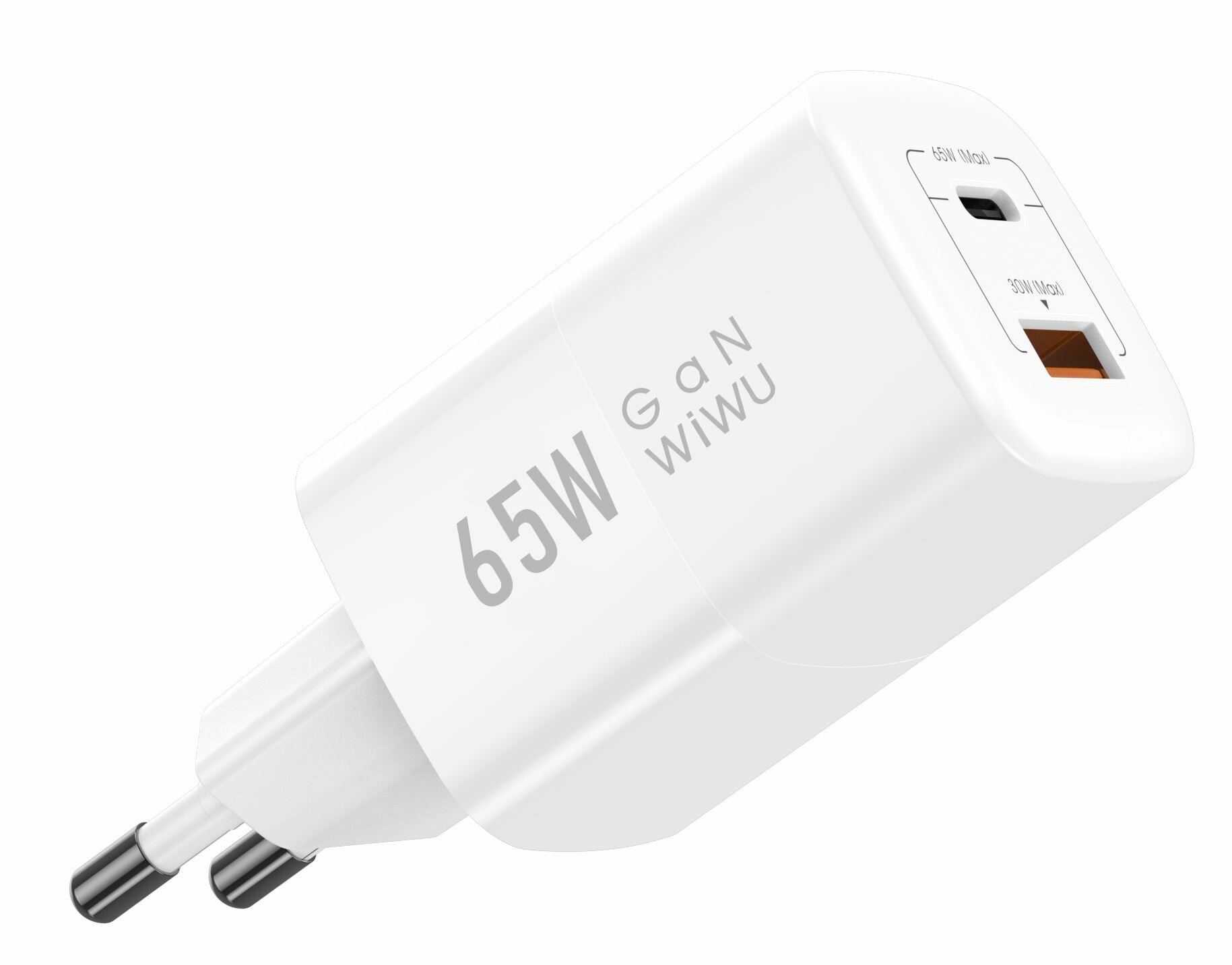 Сетевое зарядное устройство WiWU U012 USB-C\USB-A 65W белый Сетевое зарядное устройство WiWU U012 USB-C\USB-A 65W белый