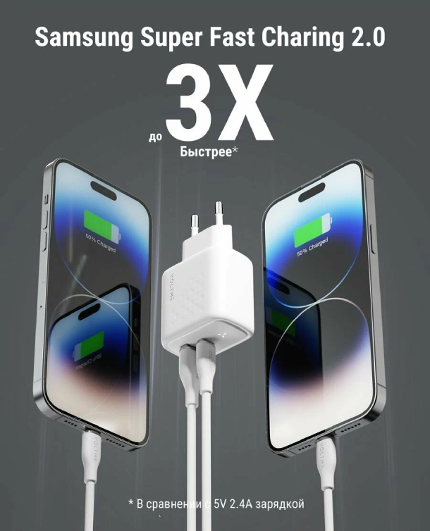 Сетевое зарядное устройство VOLTME Revo 45CA Duo GaN (PD 3.0 45 W Вт USB A + Type-C), белый Сетевое зарядное устройство VOLTME Revo 45CA Duo GaN (PD 3.0 45 W Вт USB A + Type-C), белый