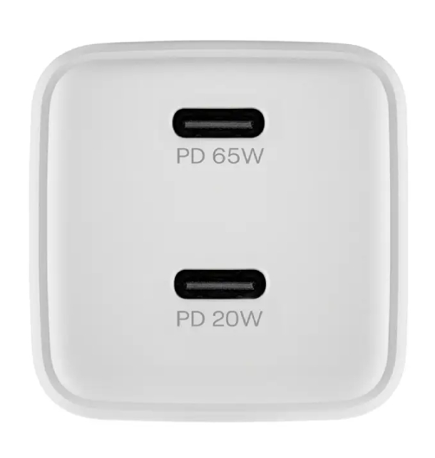 Сетевое зарядное устройство uBear Wall charger Bridge 65W, 2 ports (2 Ports USB-C) , 65W, белый Сетевое зарядное устройство uBear Wall charger Bridge 65W, 2 ports (2 Ports USB-C) , 65W, белый