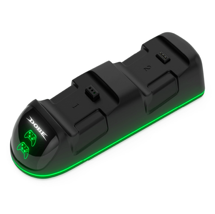 Зарядная станция Dobe для 2-х геймпадов Xbox One/Series S/X + 2 аккумулятора (TYX-1623X) Зарядная станция Dobe для 2-х геймпадов Xbox One/Series S/X + 2 аккумулятора (TYX-1623X)