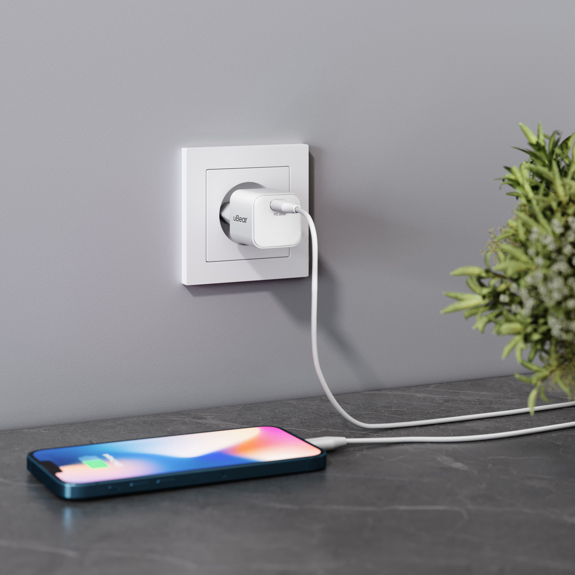 Сетевое зарядное устройство uBear Select Wall Charger, 20W, белый Сетевое зарядное устройство uBear Select Wall Charger, 20W, белый